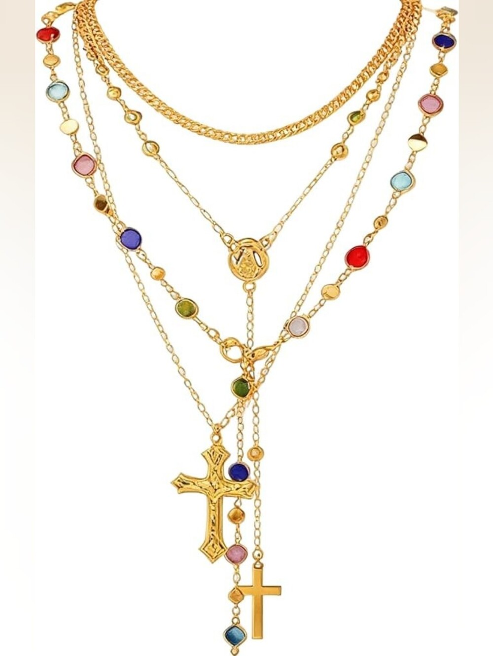 Cross Necklace Set Stackable Adjustable - Picture 2 of 6